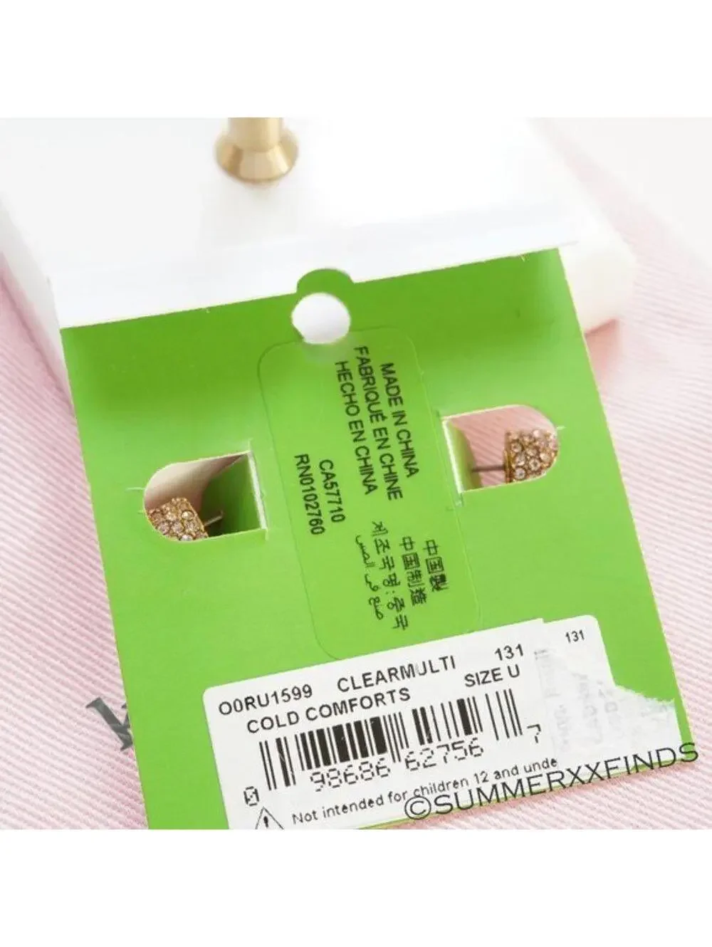 Kate Spade Cold Comfort Pave Polar Bear Earrings